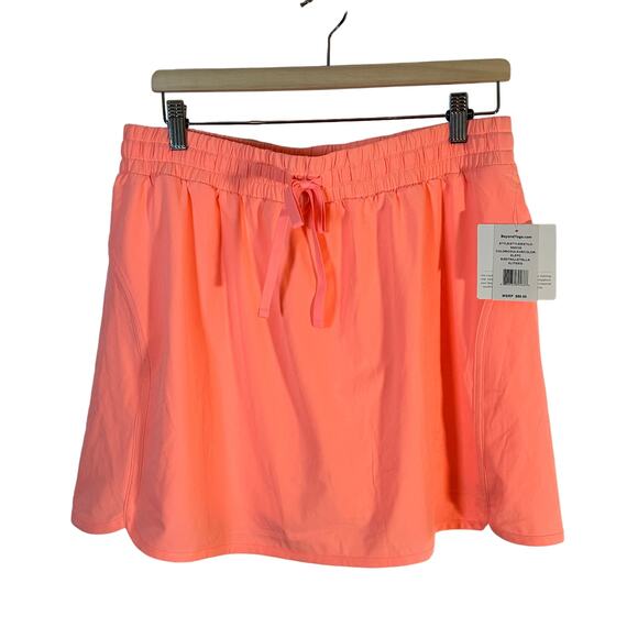 BEYOND YOGA In Stride Lined Skirt Electric Peach Athletic Tennis Running XL NWT - Picture 1 of 14